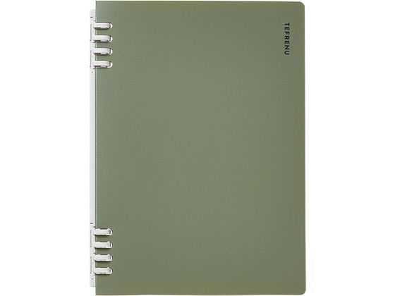 キングジム リングノート テフレーヌ A5 20穴 緑 CN9854TEミト 1冊（ご注文単位1冊)【直送品】