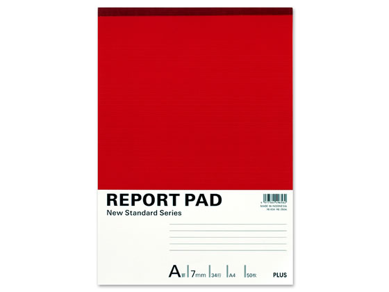 プラス レポートパッド A4 A罫 RE-250A 76-834 1冊（ご注文単位1冊)【直送品】