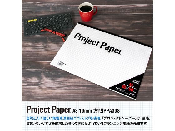 オキナ プロジェクトペーパー A3 横 10mm方眼 PPA30S 1冊(ご注文単位1冊)【直送品】