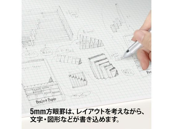 オキナ プロジェクトペーパー B4横 5mm方眼 PPB45S 1冊(ご注文単位1冊)【直送品】
