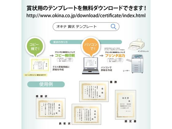 オキナ OA対応金箔賞状 A4タテ書 SGA4 1パック（ご注文単位1パック)【直送品】