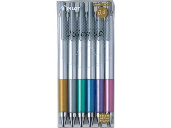 パイロット ゲルインキボールペン ジュースアップ メタリック 0.4mm 6色セット 1セット(ご注文単位1セット)【直送品】