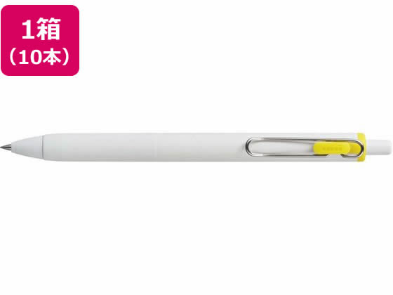 三菱鉛筆 ユニボールワン 0.38mm イエロー 10本 UMNS38.2 1箱(ご注文単位1箱)【直送品】