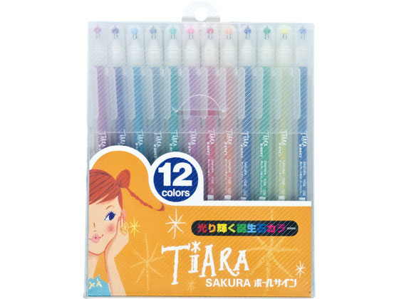 サクラクレパス ボールサイン ティアラ 誕生石カラー 12色セット PGB12TN 1セット(ご注文単位1セット)【直送品】