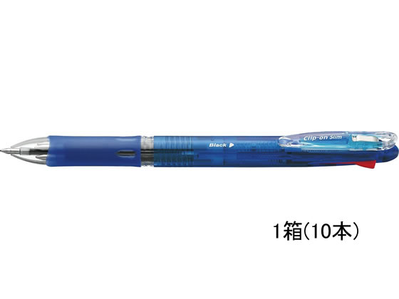 ゼブラ クリップオンスリム4C 青 10本 B4A5-BL 1箱(ご注文単位1箱)【直送品】
