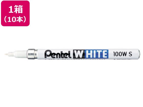 ペンテル ホワイト 極細 白 10本 X100-WSD 1箱（ご注文単位1箱)【直送品】