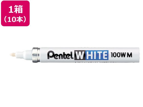 ペンテル ホワイト 中字 白 10本 X100-WMD 1箱（ご注文単位1箱)【直送品】
