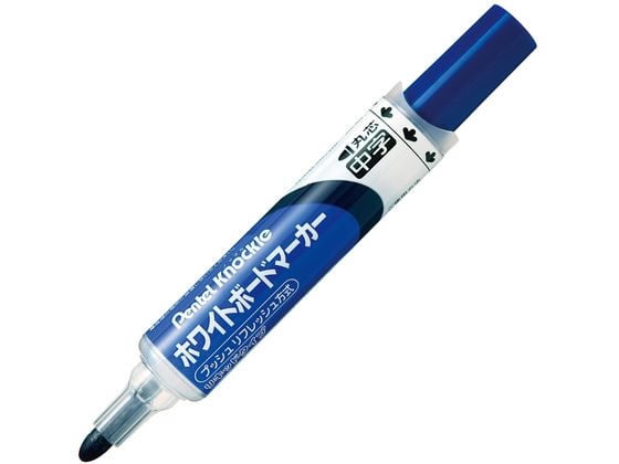 ぺんてる ホワイトボードマーカー ノックル 中字 青 EMWLM-C 1本(ご注文単位1本)【直送品】