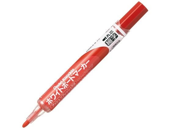 ぺんてる ホワイトボードマーカー ノックル 細字 赤 EMWLS-B 1本(ご注文単位1本)【直送品】