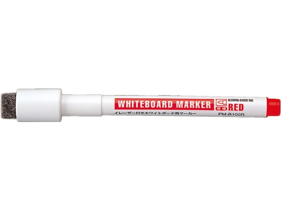 コクヨ ホワイトボード用マーカー イレーザー付極細 赤 PM-B100R 1本(ご注文単位1本)【直送品】