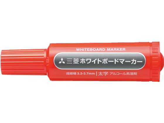 三菱鉛筆 ホワイトボードマーカー 太字 赤 PWB7M.15 1本(ご注文単位1本)【直送品】