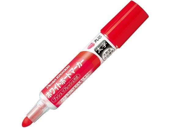 ペンテル ホワイトボードマーカー ノックル太字・丸芯 赤 EMWL5W-B 1本(ご注文単位1本)【直送品】