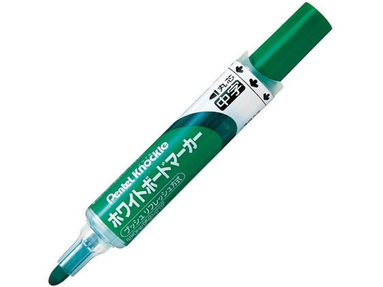 ぺんてる ホワイトボードマーカー ノックル 中字 緑 EMWLM-D 1本(ご注文単位1本)【直送品】