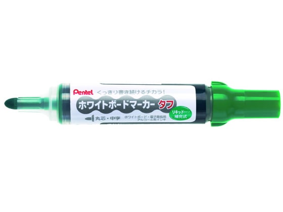 ぺんてる ホワイトボードマーカータフ 丸芯 中字 緑 MW50M-D 1本(ご注文単位1本)【直送品】