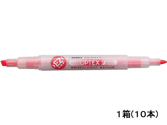 ゼブラ 蛍光オプテックス2 EZ 赤 10本  WKT11-R 1箱（ご注文単位1箱)【直送品】