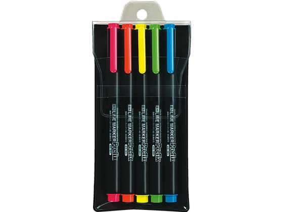 コクヨ 蛍光OAマーカー(プリフィクス)5色セット PM-L102-5S 1セット（ご注文単位1セット)【直送品】