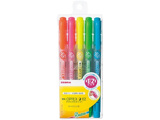 ゼブラ 蛍光オプテックス2 EZ 5色セット WKT11-5C 1セット（ご注文単位1セット)【直送品】