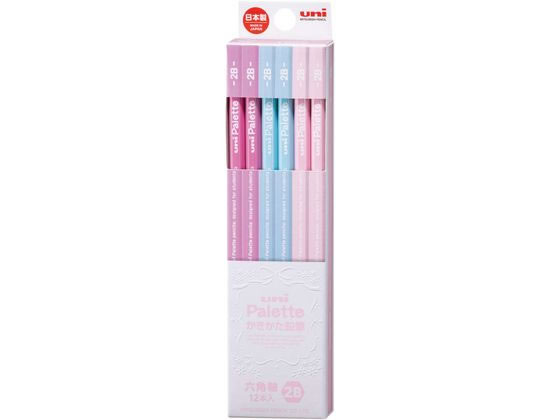 三菱 uniかきかた鉛筆 6角 2B パステルピンク 12本 K55612B 1打(ご注文単位1打)【直送品】