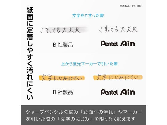 ぺんてる シャープペン替芯 Ain 0.5mm 2B 10個 C285-2B 1箱（ご注文単位1箱)【直送品】