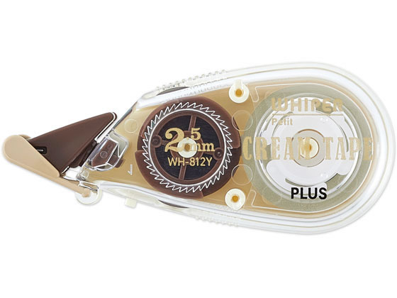 プラス 修正テープホワイパープチ クリームテープ 2.5mm WH812Y 51641 1個（ご注文単位1個)【直送品】