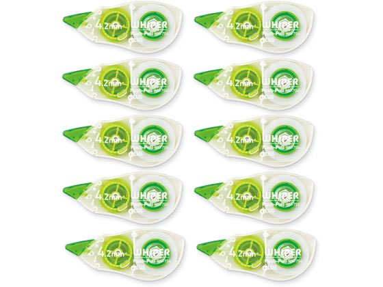 プラス ホワイパープッシュプル 4.2mm グリーン 10個 1箱（ご注文単位1箱)【直送品】