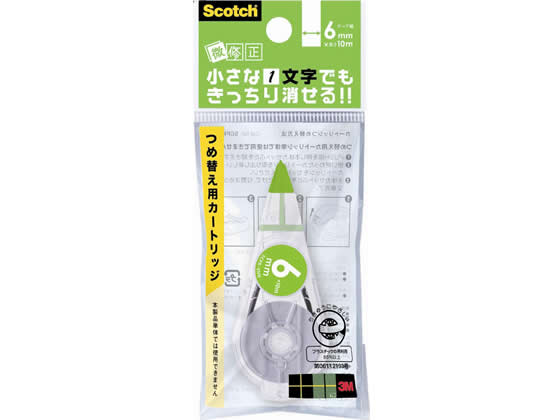 3M スコッチ修正テープ微修正 6mm 交換用カートリッジ SCPR-6NN 1個(ご注文単位1個)【直送品】