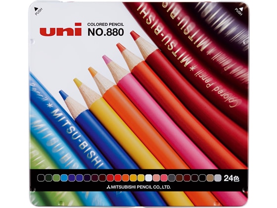 三菱鉛筆 色鉛筆 NO.880 24色 K88024CP(N) 1セット（ご注文単位1セット)【直送品】