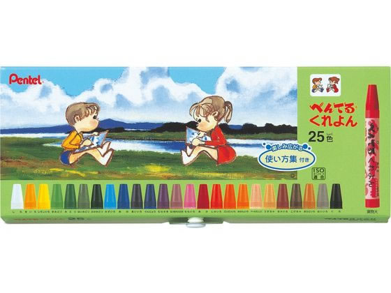 ぺんてる ぺんてる くれよん 25色 PTCR-25 1セット(ご注文単位1セット)【直送品】