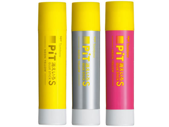 トンボ鉛筆 スティックのり 消えいろピットネオン3色セット HCB313X 1パック(ご注文単位1パック)【直送品】