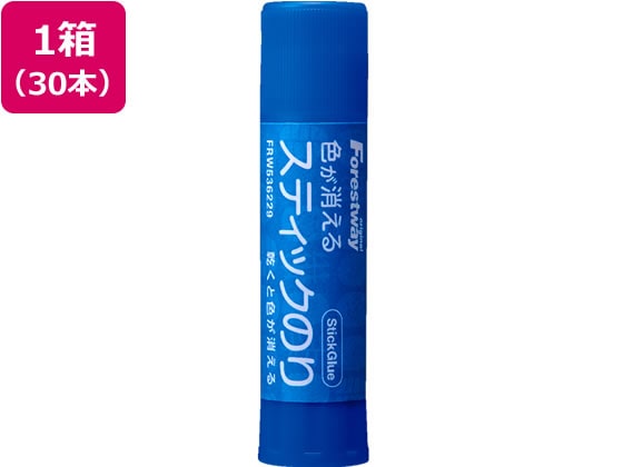 Forestway 色が消えるスティックのり 8g 30本 1箱(ご注文単位1箱)【直送品】