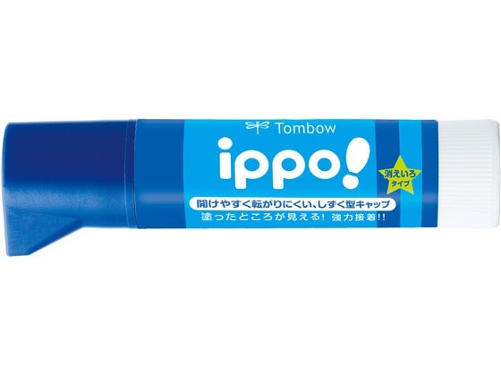 トンボ鉛筆 ippo!固形のり(消えいろ) 10g ブルー 1個(ご注文単位1個)【直送品】