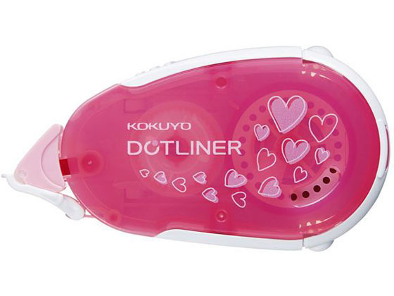 コクヨ ドットライナー しっかり貼るタイプ 本体 16m ハート柄 1個(ご注文単位1個)【直送品】