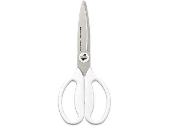 プラス キッチンはさみ 料理はさみ フィットカットカーブ マッシュルームホワイト 1本（ご注文単位1本)【直送品】