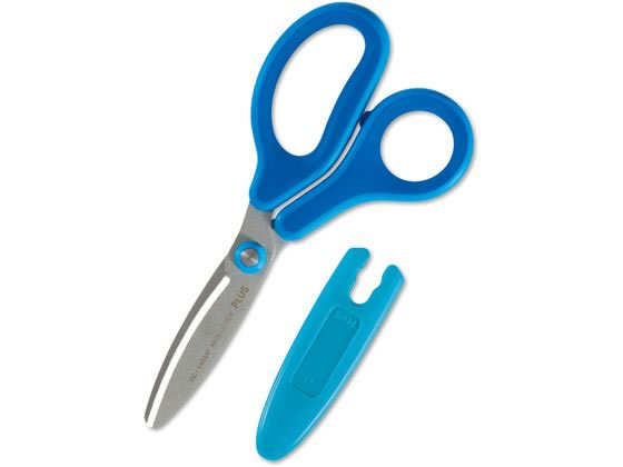 プラス はさみ フィットカットカーブ ジュニア フッ素コート ブルー34-670 1個(ご注文単位1個)【直送品】