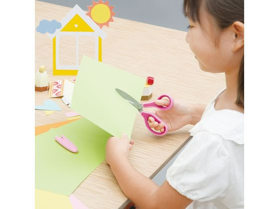 プラス はさみ フィットカットカーブ ジュニア フッ素コート ブルー34-670 1個（ご注文単位1個)【直送品】