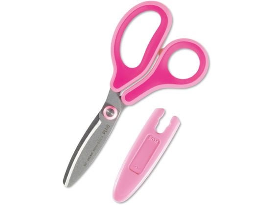 プラス はさみ フィットカットカーブ ジュニア フッ素コート ピンク34-671 1個(ご注文単位1個)【直送品】