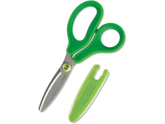 プラス はさみ フィットカットカーブ ジュニアフッ素コート グリーン34-672 1個(ご注文単位1個)【直送品】