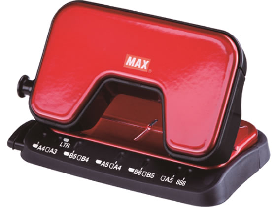 マックス 軽あけパンチ SCOOVA 15枚あけ レッド DP-15T/R 1個(ご注文単位1個)【直送品】