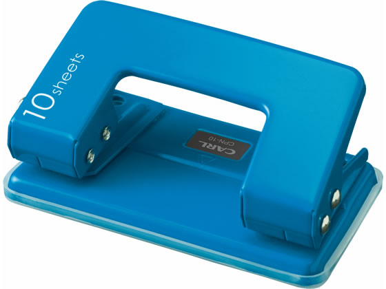 カール事務器 2穴パンチ 10枚対応 ブルー CPN-10-B 1個(ご注文単位1個)【直送品】