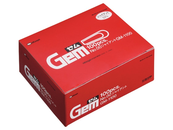ミツヤ ゼムクリップジャイアント 紙箱入 100個 GM-1100 1箱(ご注文単位1箱)【直送品】
