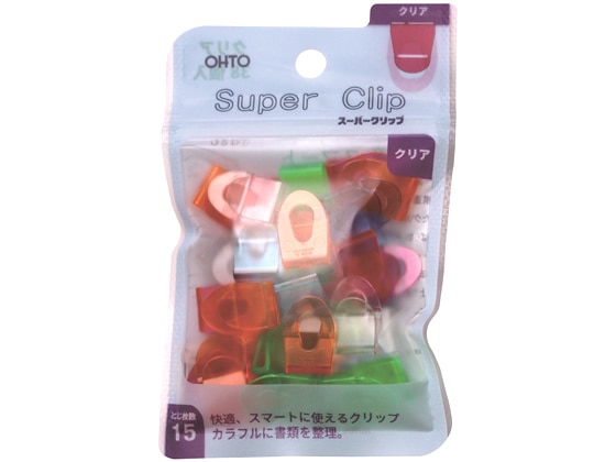 オート スーパークリップ クリアカラー5色 38個 PSC-380 1パック(ご注文単位1パック)【直送品】