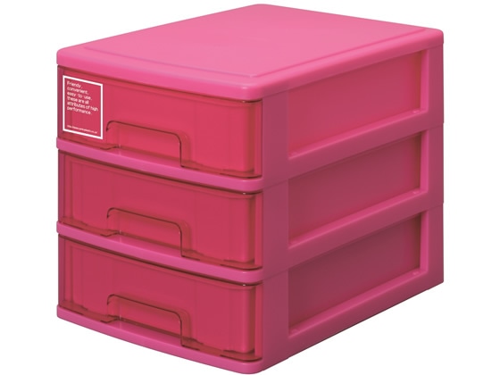 サンコープラスチック A4レターケース浅型3段 シルキー403 ピンク 1個(ご注文単位1個)【直送品】