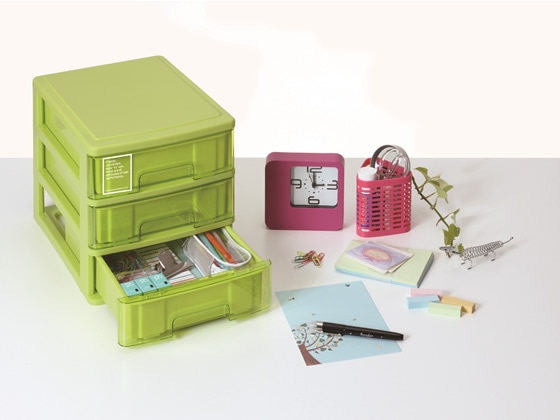 サンコープラスチック A4レターケース浅型3段 シルキー403 ピンク 1個(ご注文単位1個)【直送品】