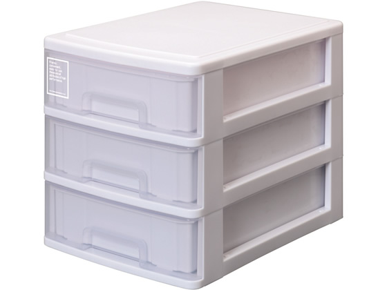 サンコープラスチック A4レターケース浅型3段 シルキー403 ホワイト 1個(ご注文単位1個)【直送品】