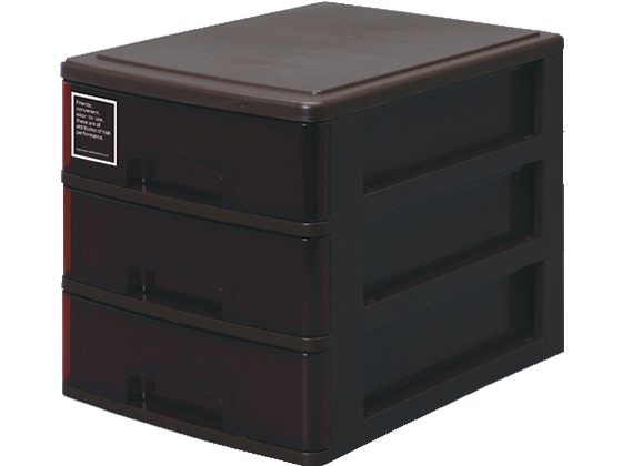 サンコープラスチック A4レターケース浅型3段 シルキー403 ブラウン 1個(ご注文単位1個)【直送品】