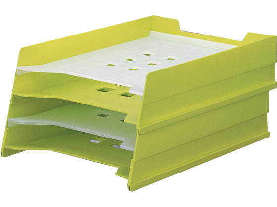 リヒトラブ マルチレタートレー A4 黄緑 A-7300-6 1セット(ご注文単位1セット)【直送品】