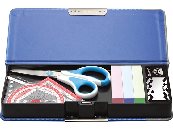 ソニック ブレイブ 両面筆入 フラット大容量 カーボン調 ブルー 1個（ご注文単位1個)【直送品】