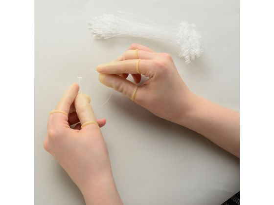 プラス アメ色指サック M 10個 KM-302A 35-949 1袋（ご注文単位1袋)【直送品】