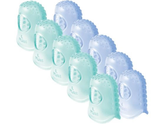 プラス 指サック メクリッコ ハニカム Lサイズ 10個 カラーミックス 44-728 1箱(ご注文単位1箱)【直送品】