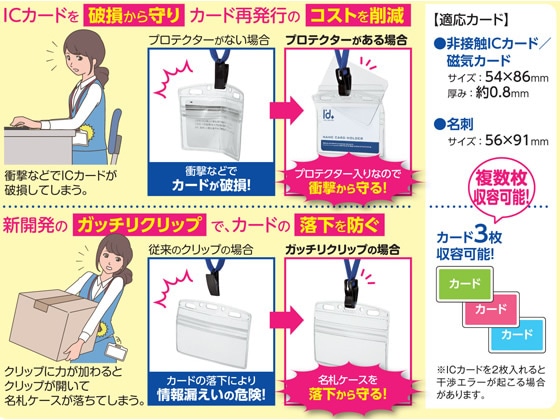 コクヨ カードプロテクトタイプ 名札ソフトケース 10個 ナフ-SPC180-10 1パック(ご注文単位1パック)【直送品】
